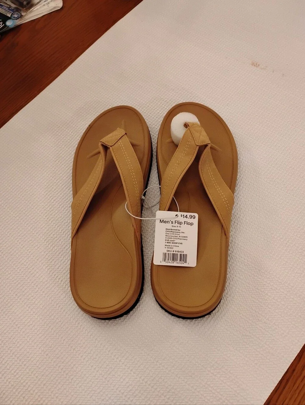 Men's Tan Flip-Flop Sandals — Casual Everyday Comfort